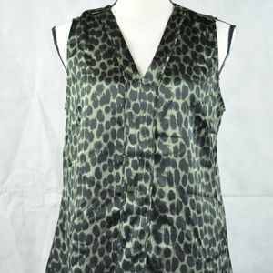 Banana Republic Sleeveless Blouse Animal V-neck S